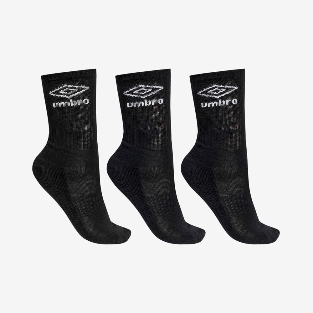 Meia Tripack Unisex Umbro Cano Médio